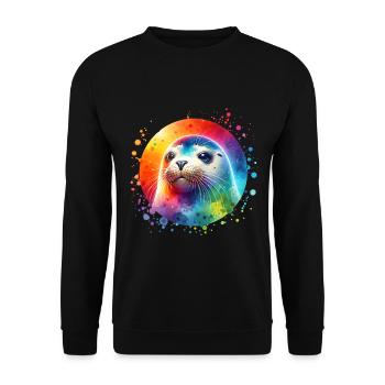 Seal seal - Unisex Sweatshirt - black - Front - Alina (178cm) & Michal (187cm)