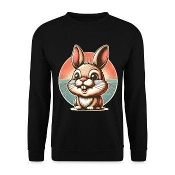 Bunny Retro Vintage - Unisex Sweatshirt - black - Front - Alina (178cm) & Michal (187cm)