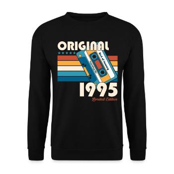 30ème Anniversaire Millésime Janvier 1995 Cassette 95 - Sweat-shirt Unisexe - noir - Devant - Alina (178cm) & Michal (187cm)