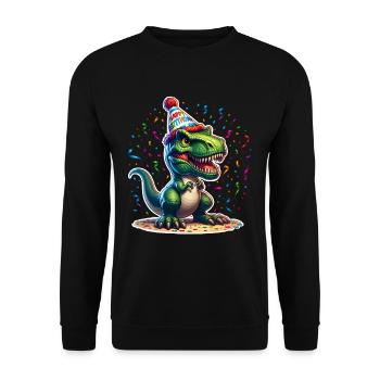 Dinosaure Anniversaire Dino T Rex - Sweat-shirt Unisexe - noir - Devant - Alina (178cm) & Michal (187cm)
