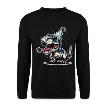 Dinosaure Anniversaire Dino T Rex - Sweat-shirt Unisexe - noir - Devant - Alina (178cm) & Michal (187cm)