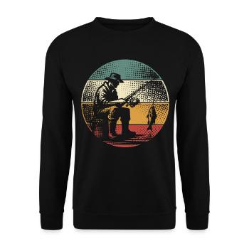 Fishing Anglers Fishing - Unisex Sweatshirt - black - Front - Alina (178cm) & Michal (187cm)