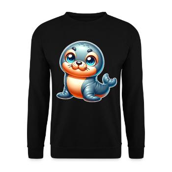 Seal seal - Unisex Sweatshirt - black - Front - Alina (178cm) & Michal (187cm)