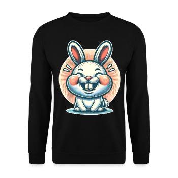 Rabbit Rabbit - Unisex Sweatshirt - black - Front - Alina (178cm) & Michal (187cm)