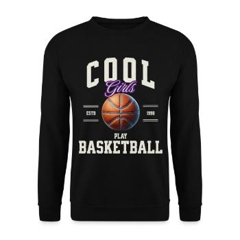 Basketball Women Girls - Unisex Sweatshirt - black - Front - Alina (178cm) & Michal (187cm)