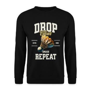 Badminton - Unisex Sweatshirt - black - Front - Alina (178cm) & Michal (187cm)