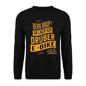 E-Bike E-Biker - Unisex Pullover - Schwarz - Vorne - Alina (178cm) & Michal (187cm)
