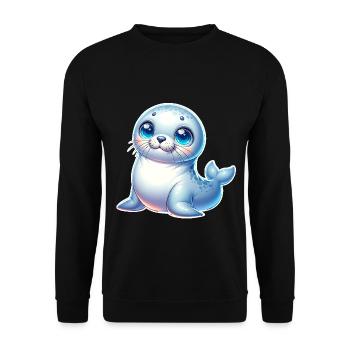 Seal seal - Unisex Sweatshirt - black - Front - Alina (178cm) & Michal (187cm)