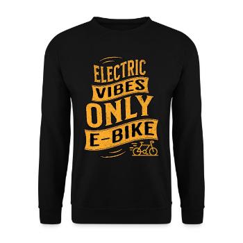E-Bike E-Biker - Unisex Sweatshirt - black - Front - Alina (178cm) & Michal (187cm)