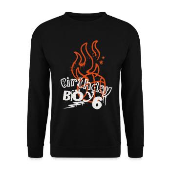 Basketball 6. Geburtstag Basketballer - Unisex Pullover - Schwarz - Vorne - Alina (178cm) & Michal (187cm)