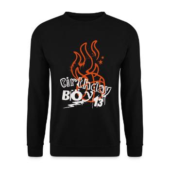 Basketball 13. Geburtstag Basketballer - Unisex Pullover - Schwarz - Vorne - Alina (178cm) & Michal (187cm)