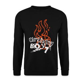 Basketball 7. Geburtstag Basketballer - Unisex Pullover - Schwarz - Vorne - Alina (178cm) & Michal (187cm)