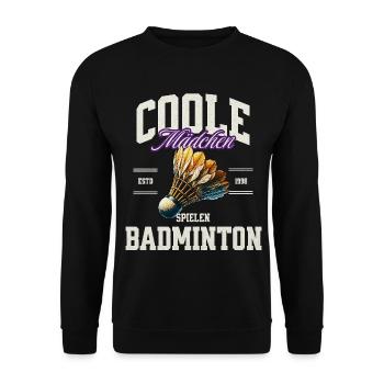 Badminton Mädchen - Unisex Pullover - Schwarz - Vorne - Alina (178cm) & Michal (187cm)