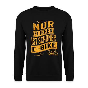 E-Bike E-Biker - Unisex Pullover - Schwarz - Vorne - Alina (178cm) & Michal (187cm)
