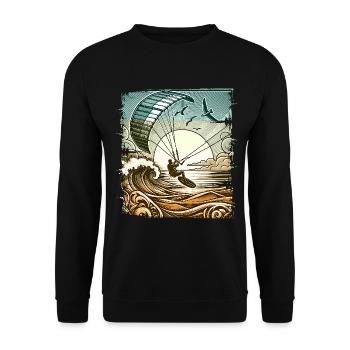 Kitesurfing Kitesurf Kitesurfer Kiteboard - Unisex Sweatshirt - black - Front - Alina (178cm) & Michal (187cm)