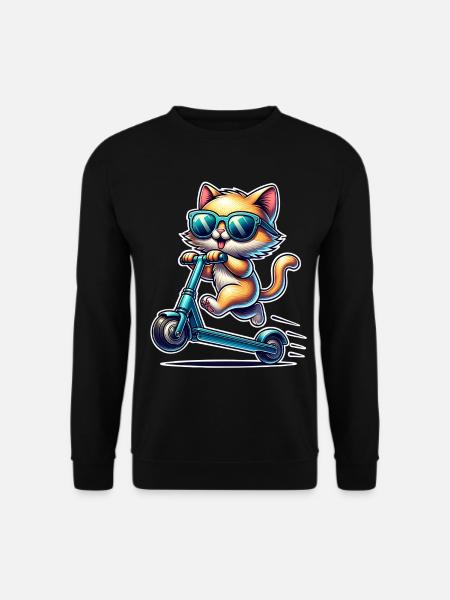 E-Scooter E-Scooter Cat Scooter - Unisex Sweatshirt - black