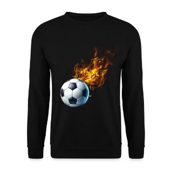 Fußball Feuer - Unisex Pullover - Schwarz - Vorne - Alina (178cm) & Michal (187cm)