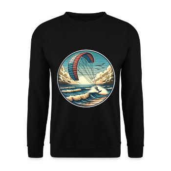 Kitesurfing Kitesurf Kitesurfer Kiteboard - Unisex Sweatshirt - black - Front - Alina (178cm) & Michal (187cm)