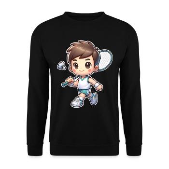 Badminton - Unisex Sweatshirt - black - Front - Alina (178cm) & Michal (187cm)