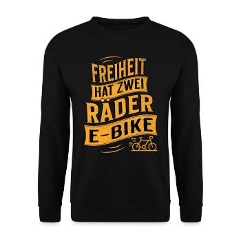 E-Bike E-Biker - Unisex Sweatshirt - black - Front - Alina (178cm) & Michal (187cm)