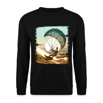 Kitesurfen Kitesurf Kitesurfer Kiteboard - Unisex Pullover - Schwarz - Vorne - Alina (178cm) & Michal (187cm)