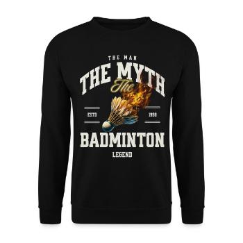 Badminton - Unisex Sweatshirt - black - Front - Alina (178cm) & Michal (187cm)