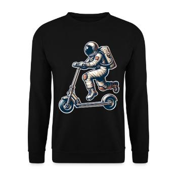 E-Scooter E-Roller Tretroller Astronaut - Unisex Pullover - Schwarz - Vorne - Alina (178cm) & Michal (187cm)