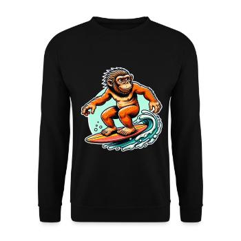 Neanderthal surfers surfers - Unisex Sweatshirt - black - Front - Alina (178cm) & Michal (187cm)