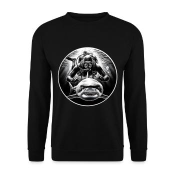 Taucher Tauchen - Unisex Pullover - Schwarz - Vorne - Alina (178cm) & Michal (187cm)