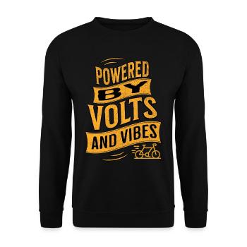 E-Bike E-Biker - Unisex Sweatshirt - black - Front - Alina (178cm) & Michal (187cm)