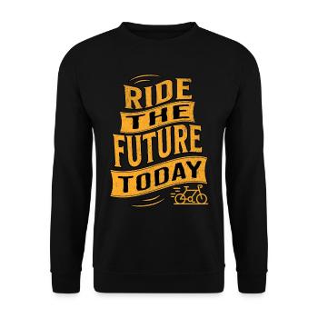 E-Bike E-Biker - Unisex Sweatshirt - black - Front - Alina (178cm) & Michal (187cm)