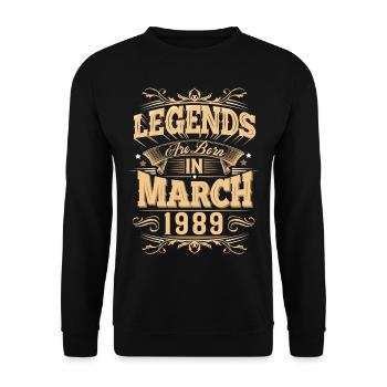 Légende de l’anniversaire de mars 1989 - Sweat-shirt Unisexe - noir - Devant - Alina (178cm) & Michal (187cm)