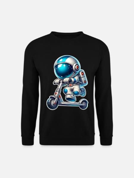 E-Scooter E-Roller Astronaut Scooter - Unisex Pullover - Schwarz