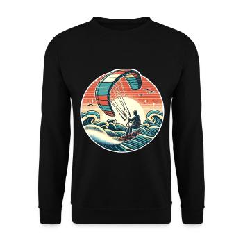 Kitesurfen Kitesurfer Kiteboard - Unisex Pullover - Schwarz - Vorne - Alina (178cm) & Michal (187cm)