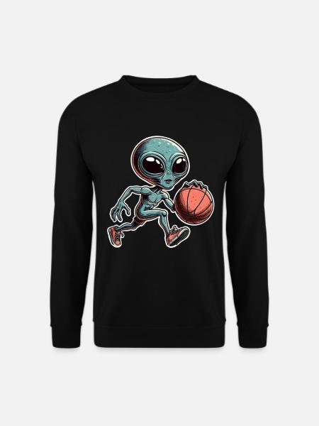 Alien Basketball Dunking - Unisex Sweatshirt - black