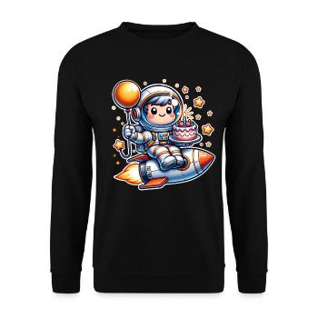 Astronaut Birthday - Unisex Sweatshirt - black - Front - Alina (178cm) & Michal (187cm)