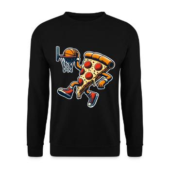 Pizza Basketball - Unisex Pullover - Schwarz - Vorne - Alina (178cm) & Michal (187cm)