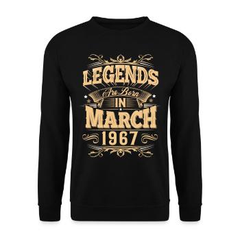 März 1967 Geburtstag Legende - Unisex Pullover - Schwarz - Vorne - Alina (178cm) & Michal (187cm)