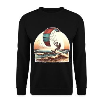 Kitesurf Kitesurfer Kiteboard - Unisex Pullover - Schwarz - Vorne - Alina (178cm) & Michal (187cm)