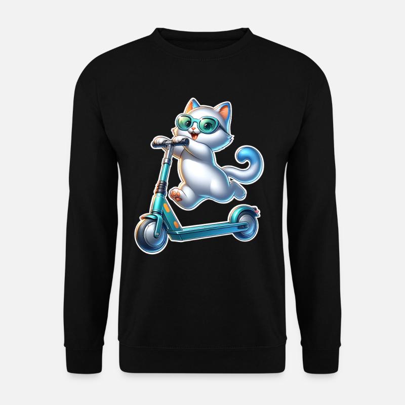 E-Scooter E-Scooter Cat Scooter - Unisex Sweatshirt - black
