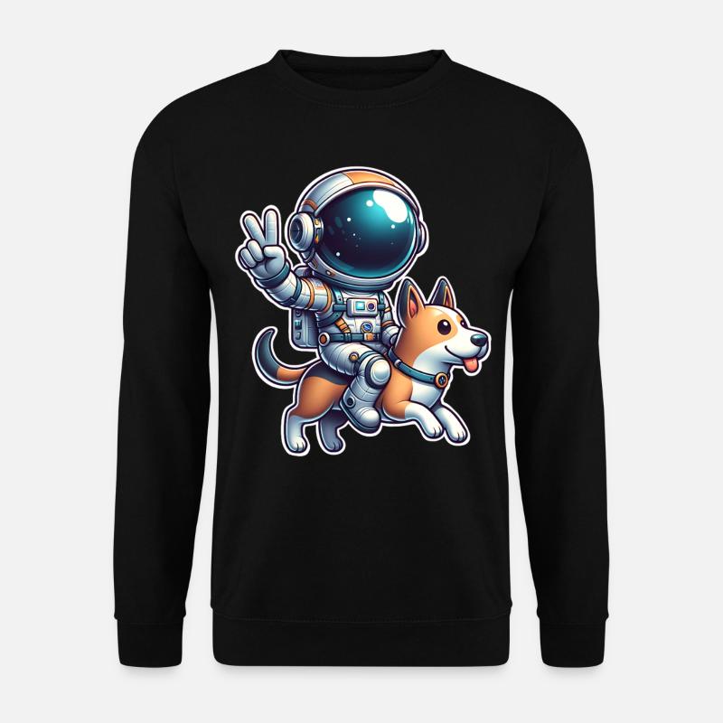 Astronaut Dog - Unisex Sweatshirt - black