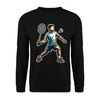 Badminton - Unisex Sweatshirt - black - Front - Alina (178cm) & Michal (187cm)