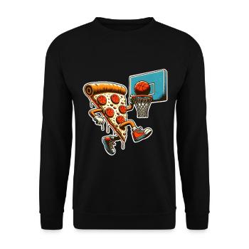 Pizza Basketball - Unisex Pullover - Schwarz - Vorne - Alina (178cm) & Michal (187cm)