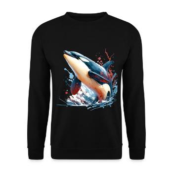 Orque Épaulard - Sweat-shirt Unisexe - noir - Devant - Alina (178cm) & Michal (187cm)