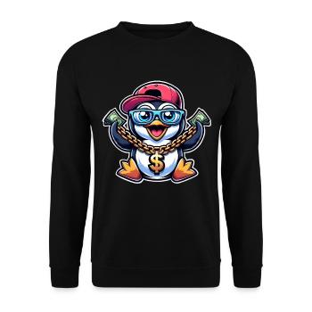 Penguin - Unisex Sweatshirt - black - Front - Alina (178cm) & Michal (187cm)