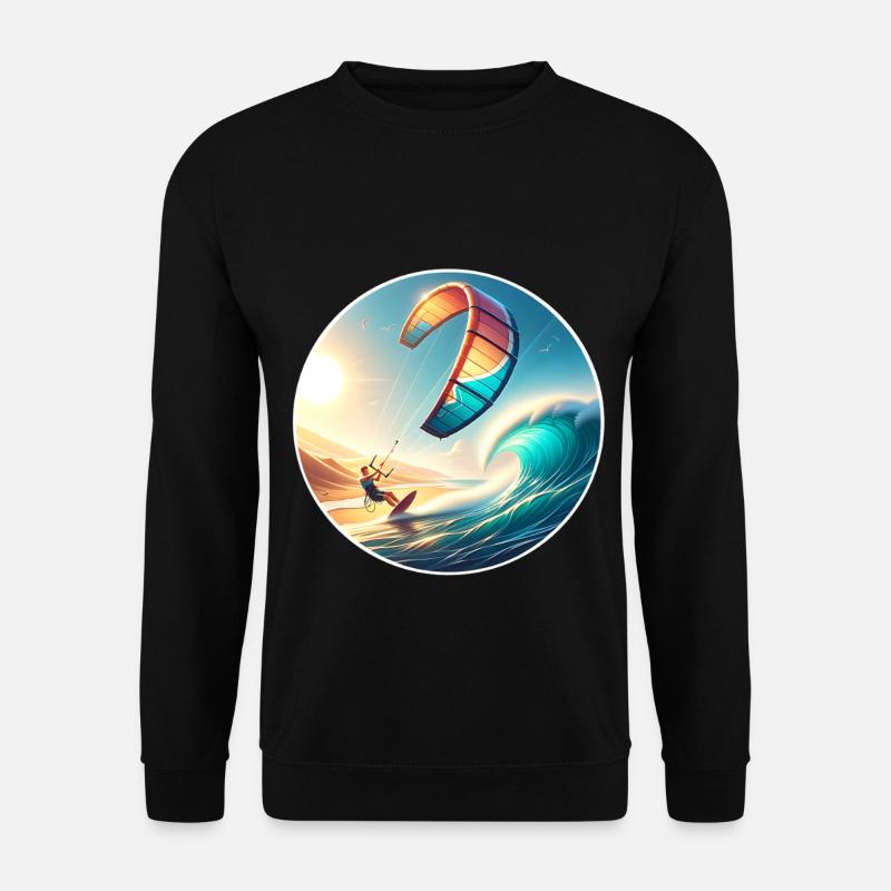 Kitesurfen Kitesurfer Kiteboard - Unisex Pullover - Schwarz