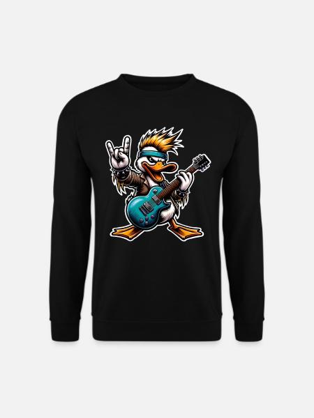 Duck Rock and Roll Guitarist - Unisex Sweatshirt - black