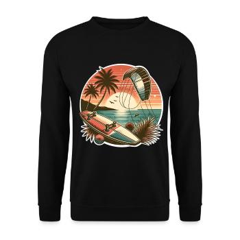 Kitesurfen Kitesurfer Kiteboard - Unisex Pullover - Schwarz - Vorne - Alina (178cm) & Michal (187cm)