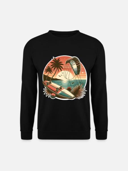 Kitesurfen Kitesurfer Kiteboard - Unisex Pullover - Schwarz