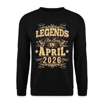 April 2026 birthday legend - Unisex Sweatshirt - black - Front - Alina (178cm) & Michal (187cm)
